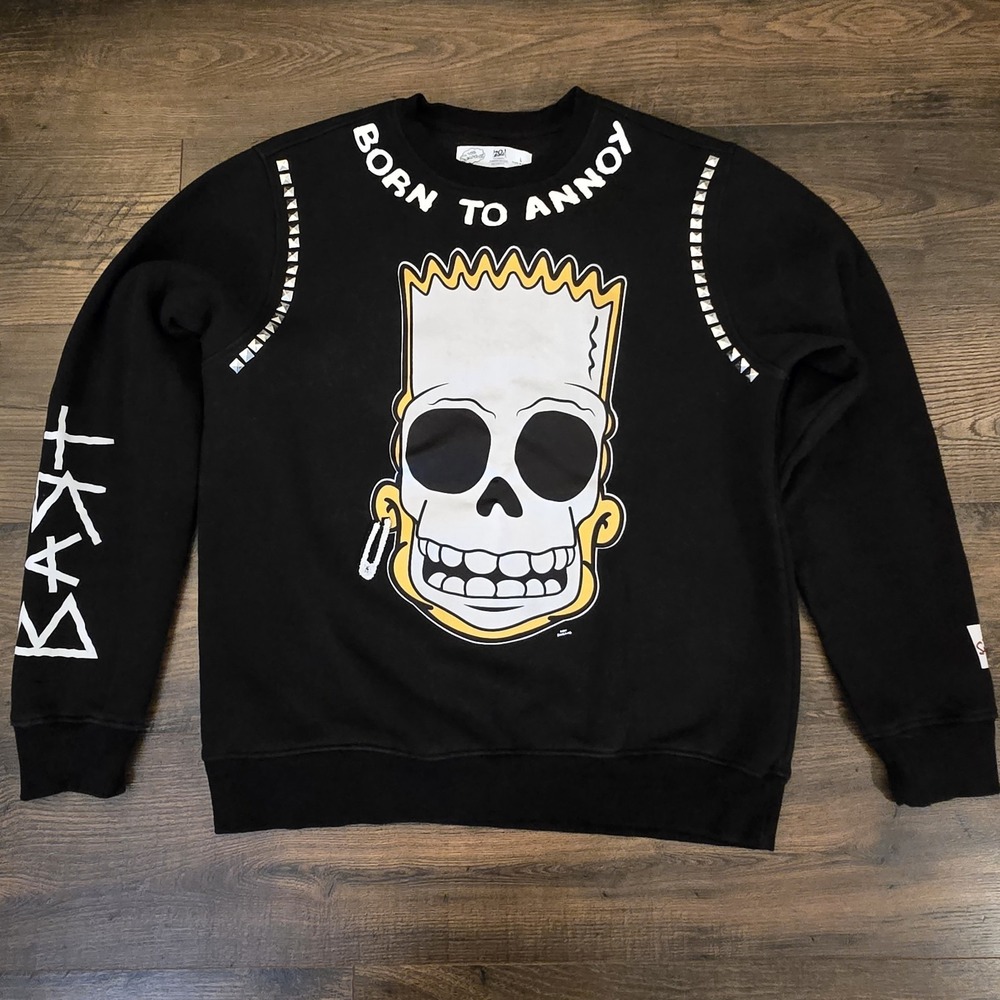he Simpsons Freeze Max Polished Punk Bart Sweatshirt L Black Pullover - Picture 2 of 13